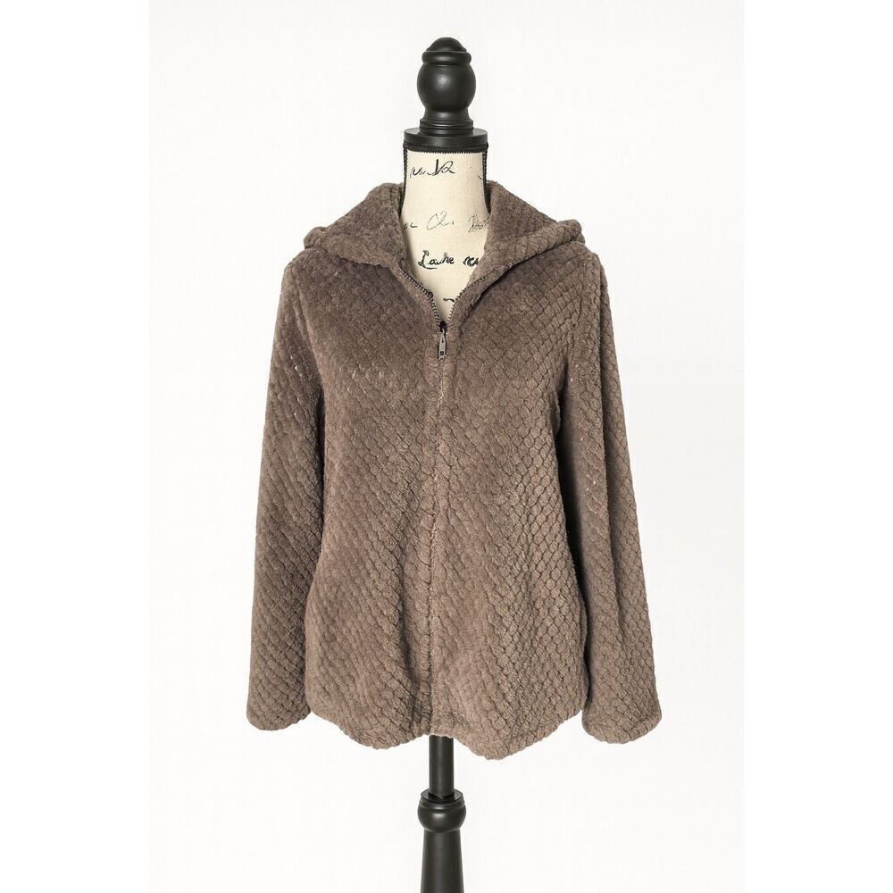 Love to Lounge Women’s Cozy Zip Up Hoodie Size S Textured Oversized Loungewear